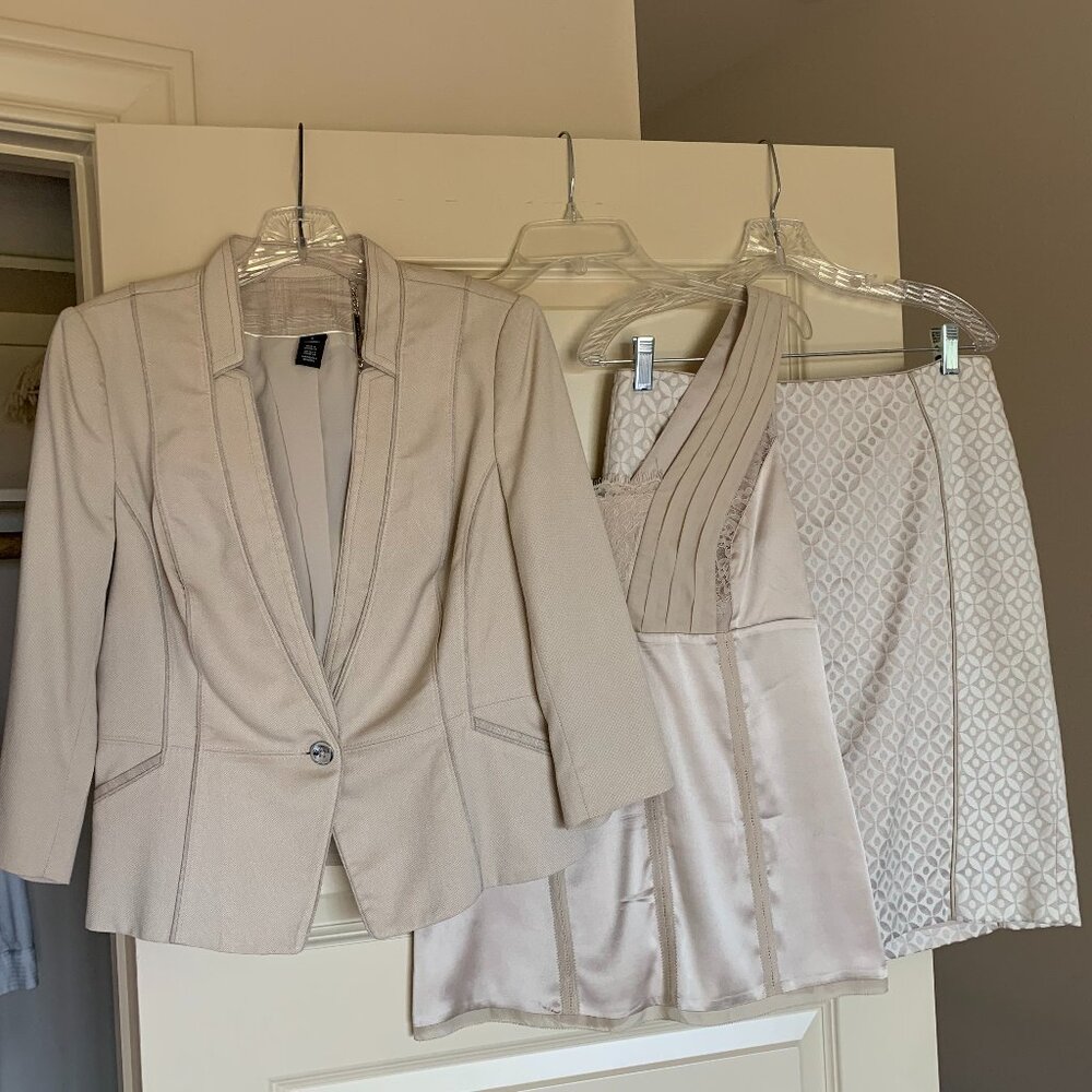 White House Black Market Jacket, Cami and Skirt